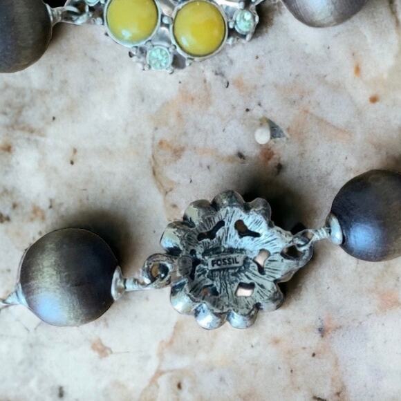 FOSSIL Boho Beaded Necklace 20” - Picture 4 of 5